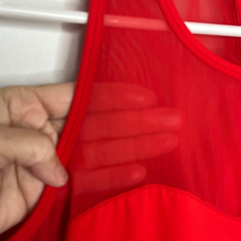 Fabletics Helena Tank Red Mesh Racerback Workout Top Small - Picture 7 of 10